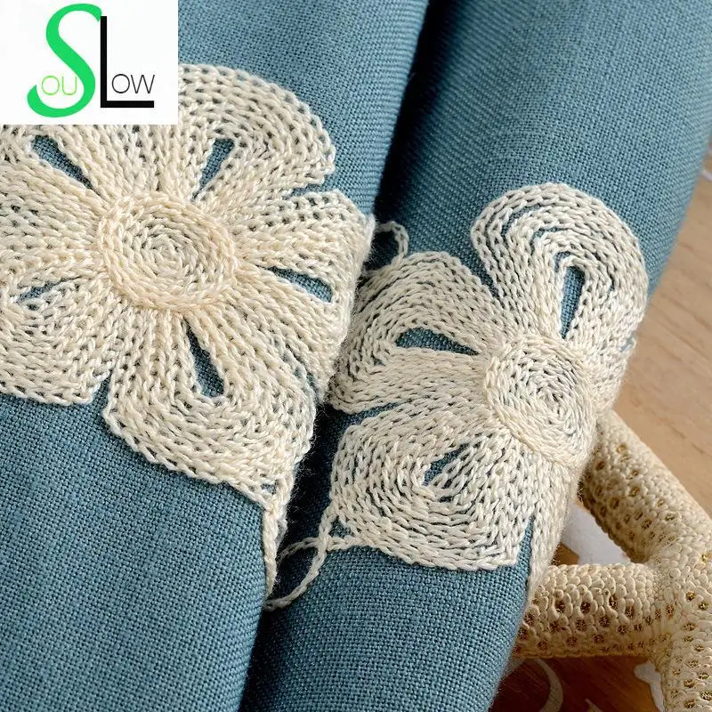 Корейская садовая хлопковая занавеска с вышивкой цветами на окна французская s