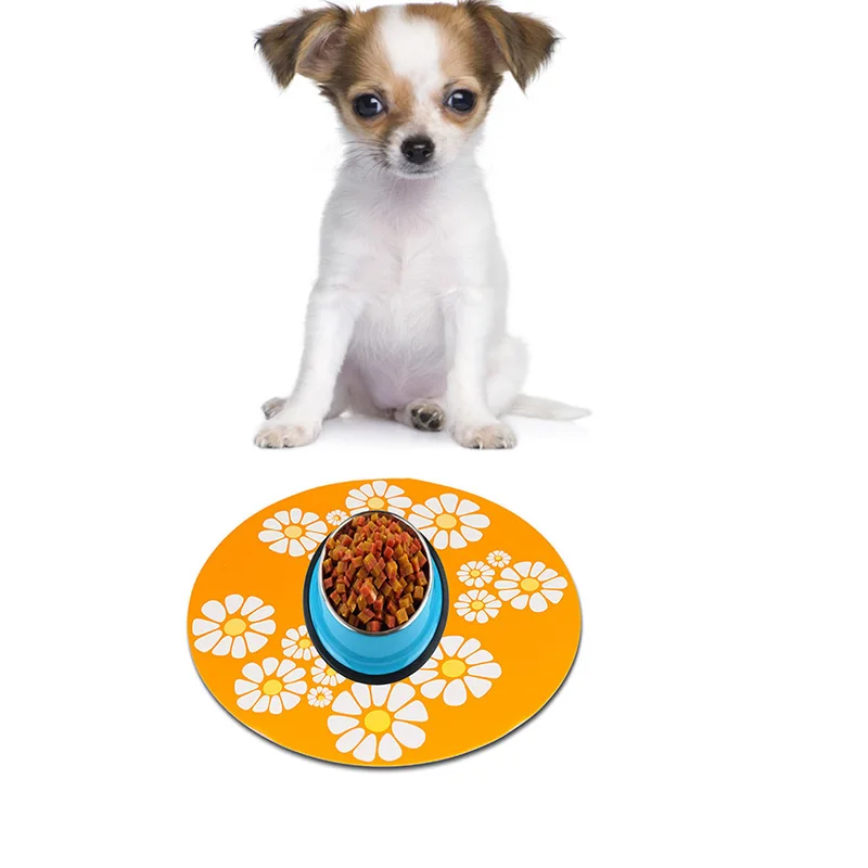 Pet placemate кошка собака большой цветочный Противоскользящий водяной коврик силиконовый диспенсер для воды цветочный фонтан питатель коврики