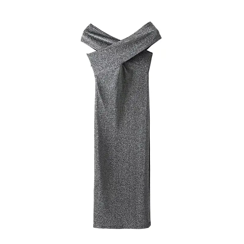 2018 Новый Vestidos Женщины пикантные крест с плеча без бретелек Вязание ожогов
