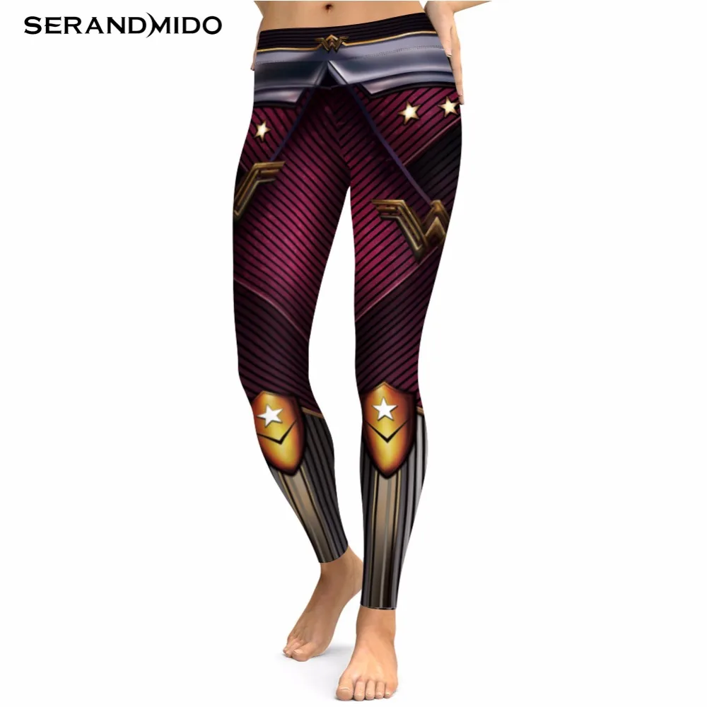 SERANDMIDO Marvelous Woman Leggings Slim Sexy Workout Girls Pants Casual High Waist Elastic Fitness Womens Leggins TTTY-005 | Женская