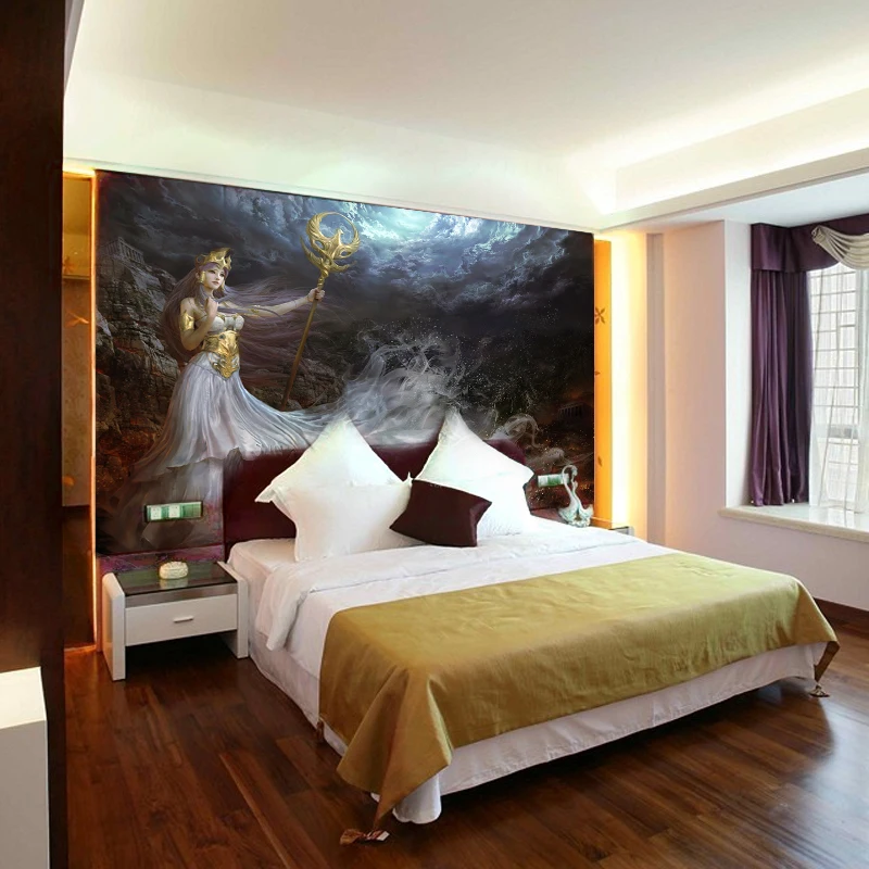 Обои beibehang для спальни с изображением героев мультфильмов богини Афины|wallpaper