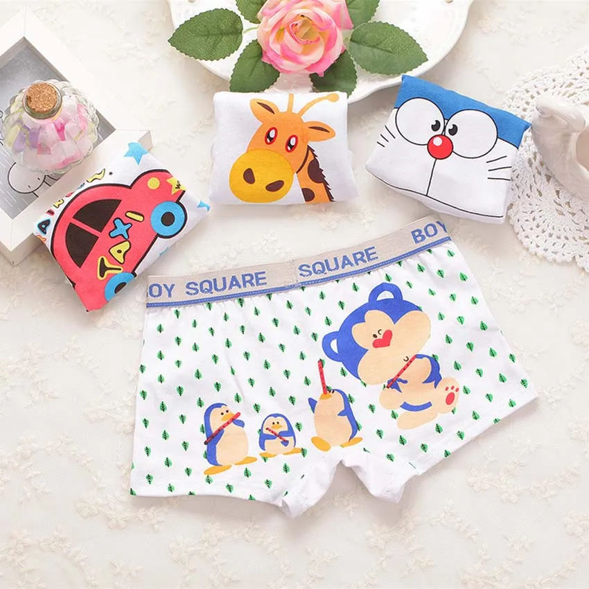 Трусы-боксеры для мальчиков 3 шт./лот нижнее белье маленьких детские трусики