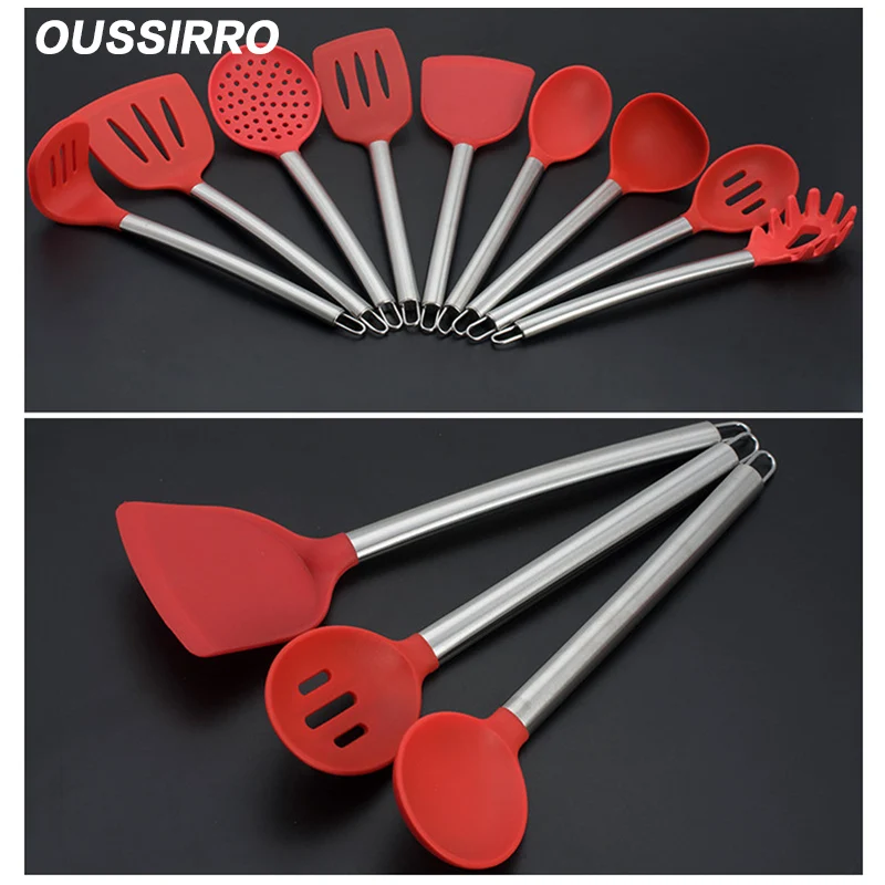 9 шт./компл. силиконовые инструменты для приготовления пищи кухонная посуда