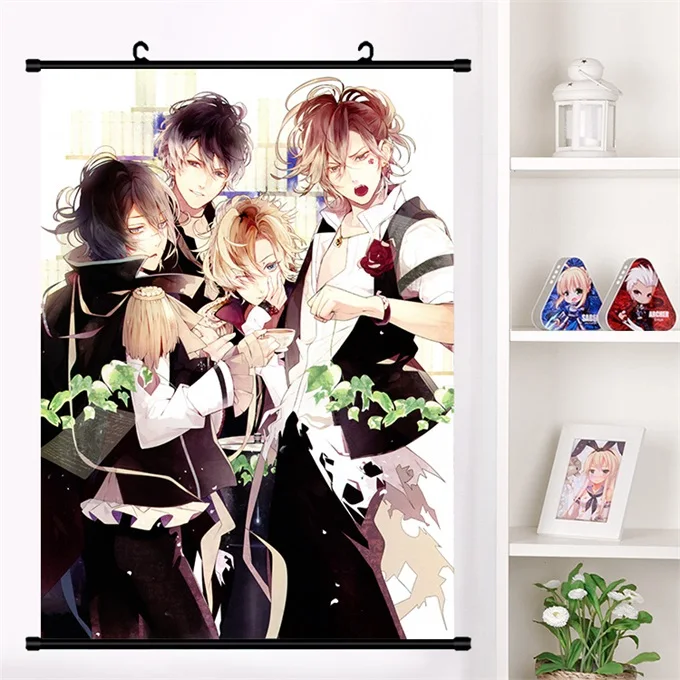 O Аниме DIABOLIK LOVERS Komori Yui Sakamaki Shu sakamaki reiji Настенная роспись плакат Настенные подвесные плакаты коллекция домашнего декора - Цвет: O