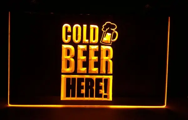Холодное пиво здесь вывеска искусство украшения стены дома Кафе бара