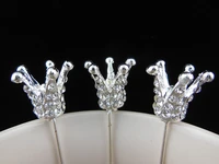 120 pcs crown popular shiny silver crystal prom queen jewelry hair pins hair accessory