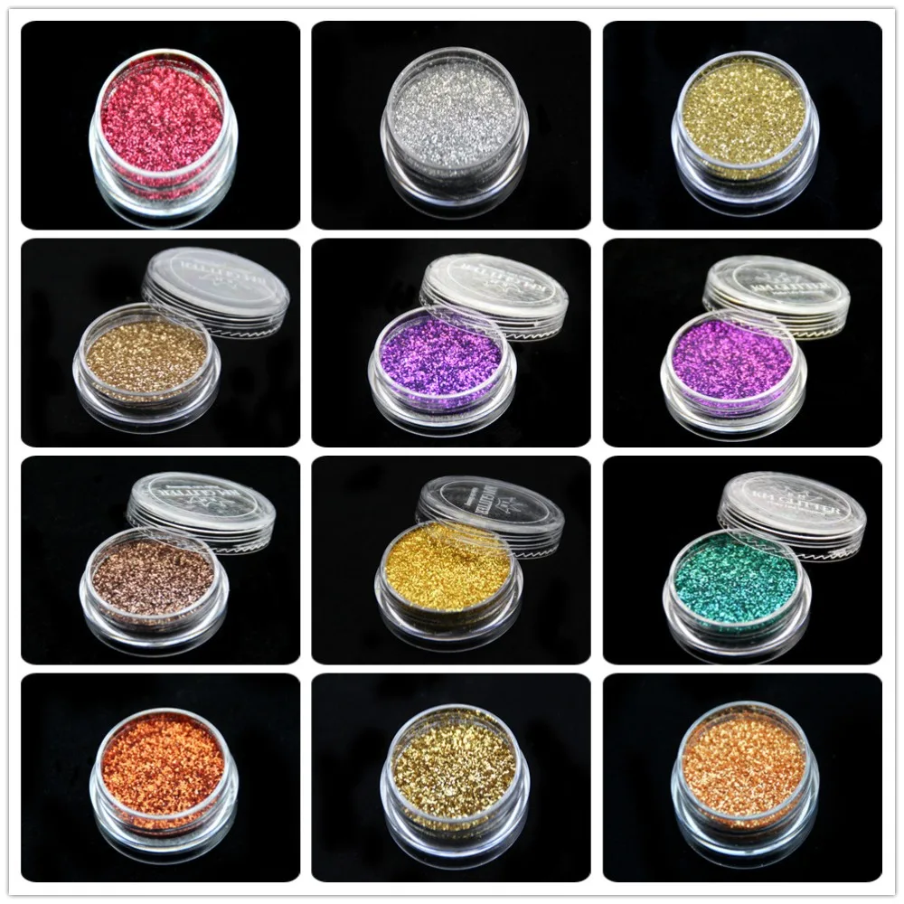 

New Metallic Color Nails Glitter Powder Pigment Dust Cosmetic Eyes Shadow Makeup Chrome Beauty Body Hair Manicure Art Decoration