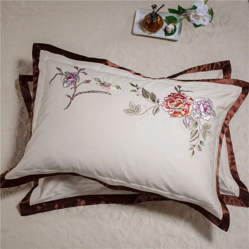 Роскошный вышитый атласный жаккардовый шелк/хлопок европейский Свадебный