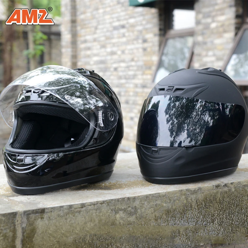 AMZ full face motorcycle helmet man and women motorbike racing DOT moto helmets street locomotive matt black | Автомобили и