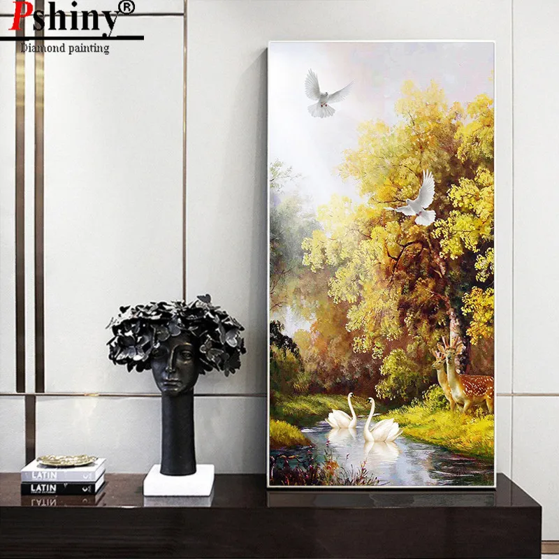 PSHINY DIY 5D алмазная вышивка продажа природные пейзажи картины из кристаллов полная
