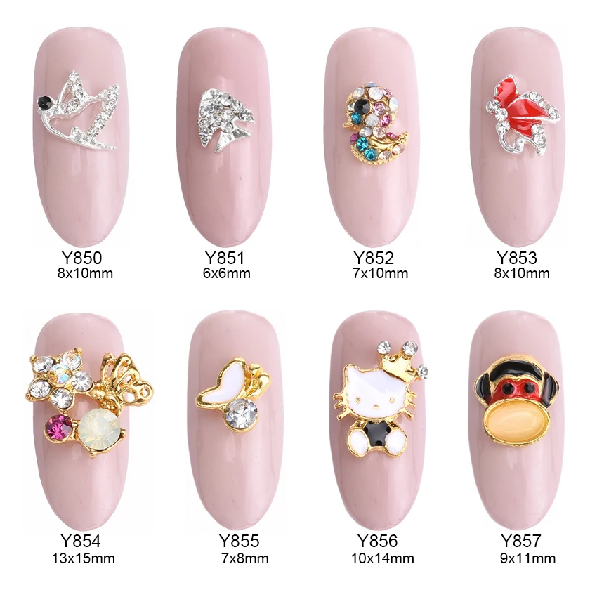 10 шт. с животными из стразов дизайн для ногтей аксессуары со стразами 3d утка