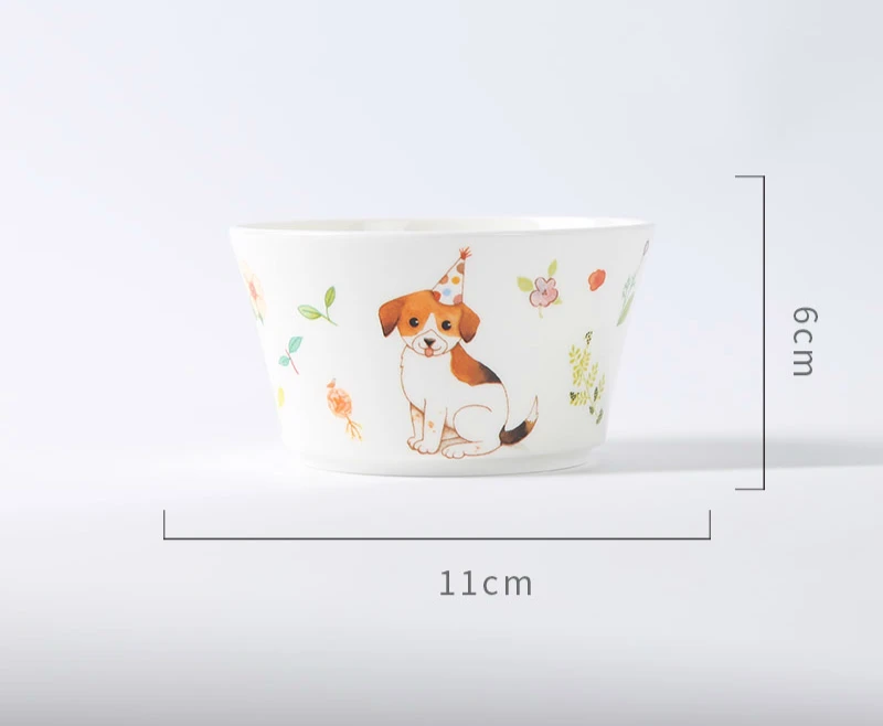 Puppy Мультяшная Милая чаша с животными Ramen для детей, детская посуда для дома, попкорн, микроволновая печь, керамическая чаша для салата и мороженого чашка в виде кокоса - Цвет: Puppy