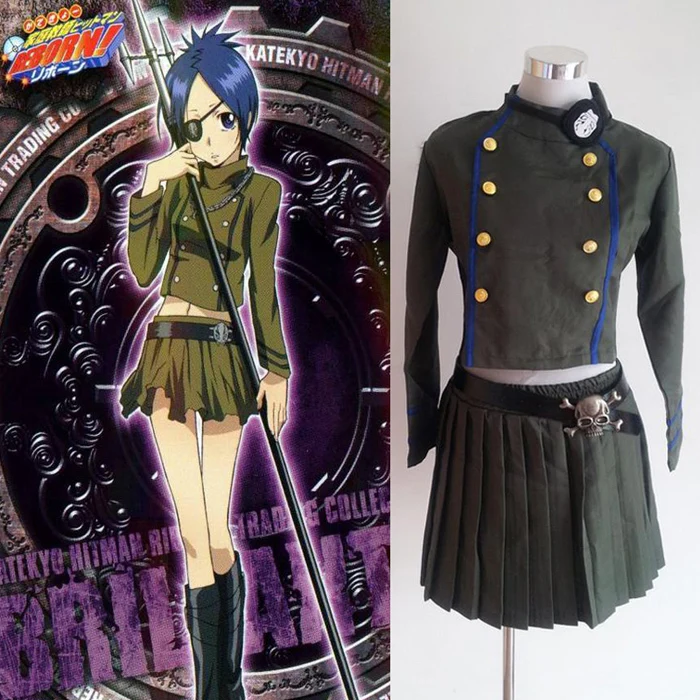 

Katekyo Hitman Reborn Cosplay Costume Kokuyo School Chrome Dokuro Women Girl School Uniform Casual Clothing