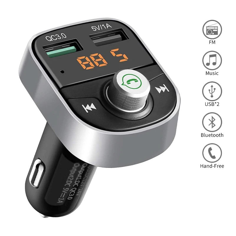 Bluetooth громкой связи телефонный звонок автомобиль Быстрая зарядка 3 0 с MP3 аудио