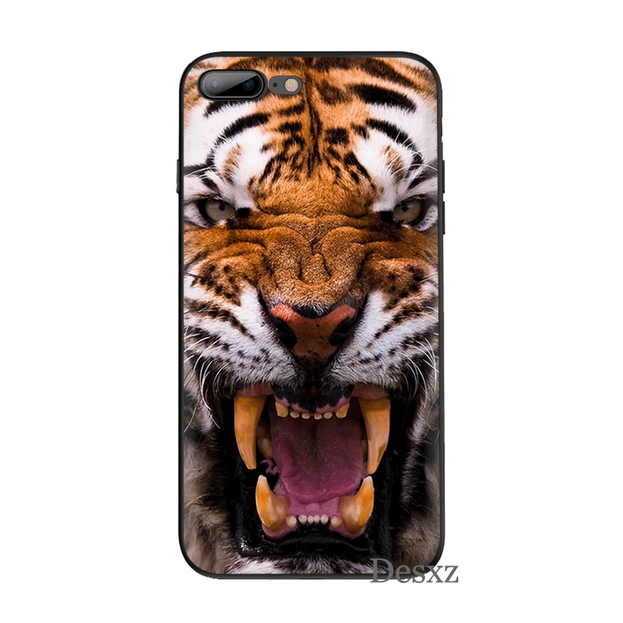 Desxz Силиконовый ТПУ Модный чехол с тигром леопардовым принтом пантера для iPhone 5 5S 6