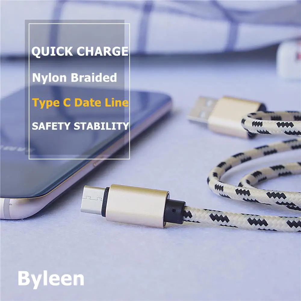 Usb кабель Byleen 0 25 м/1 м/2 м для Samsung S9 Vivo Nex Cubot X18 plus LG V30 V20 Type C быстрой зарядки Huawei P20