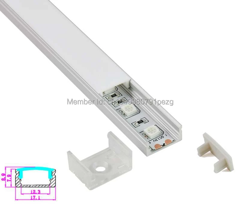 10Sets/Lot Aluminium LED heat sink aluminium led profile 1m for led strip 5050 Or U type Led aluminum profile for recessed wall