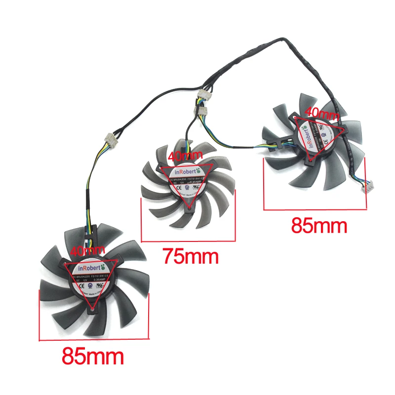 3 шт./лот DIY 85 мм 4Pin FD7010H12S DC12V 0.35A охлаждающий вентилятор Замена для Sapphire R9 270x2G Black