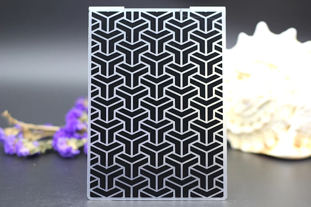 Пластиковая папка для тиснения Геометрическая черная прозрачная альбом