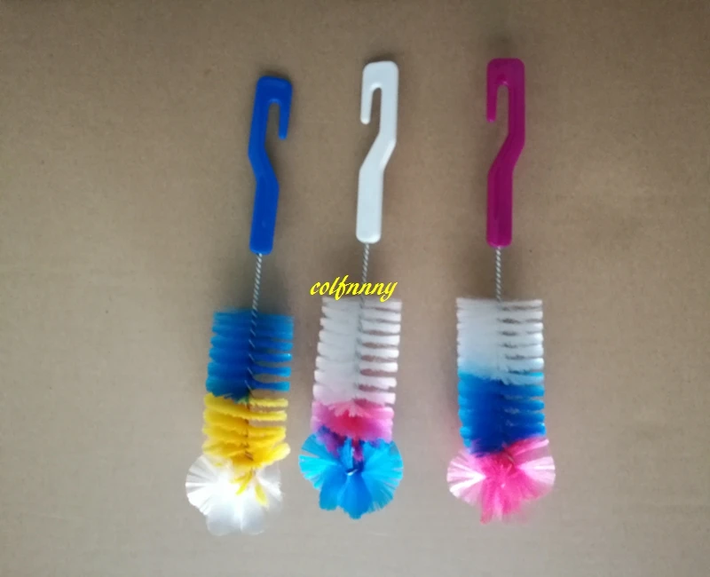 500pcs/lot Colorful ylon Baby Bottle Brushes For Kids Milk Feed Nipple Pacifier Nozzle Spout Tube Cleaning Brush | Дом и сад