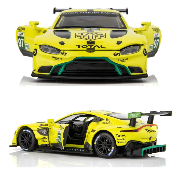 1:32 Martin vantage GTE Le Mans, модель спортивного автомобиля из сплава, литая под давлением, три двери, открывающийся звуковой светильник, Супер гоночный