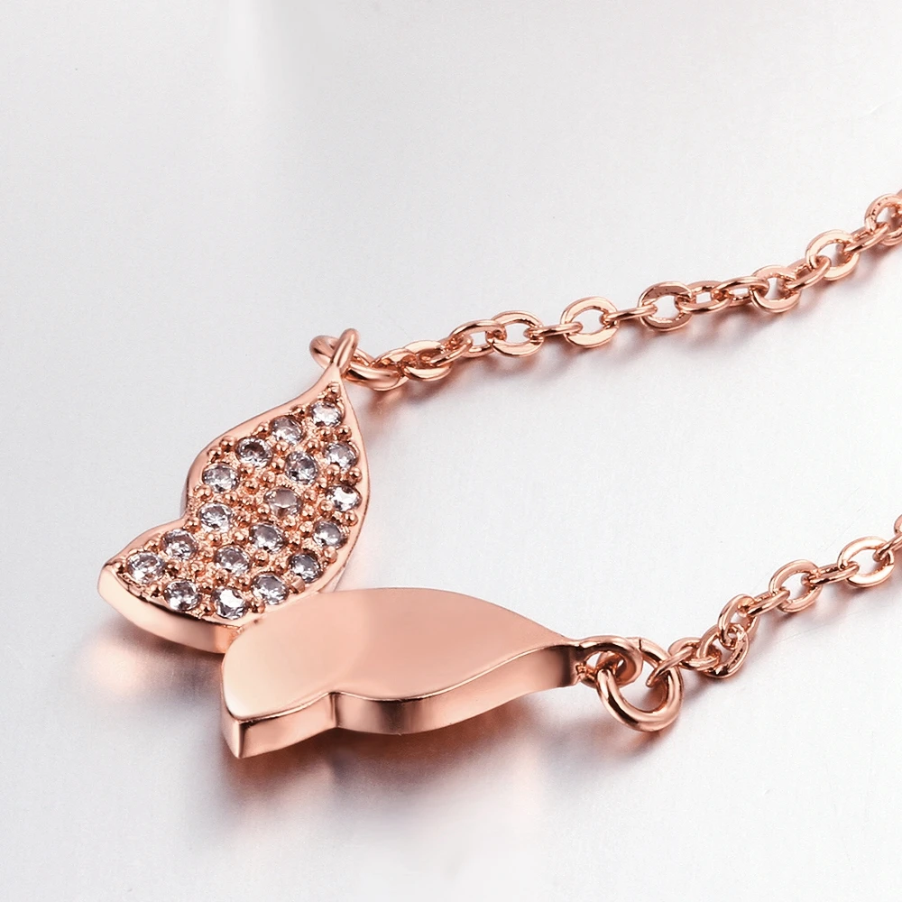 Золотистое ожерелье с подвеской в виде бабочки Ювелирное Украшение кристаллами