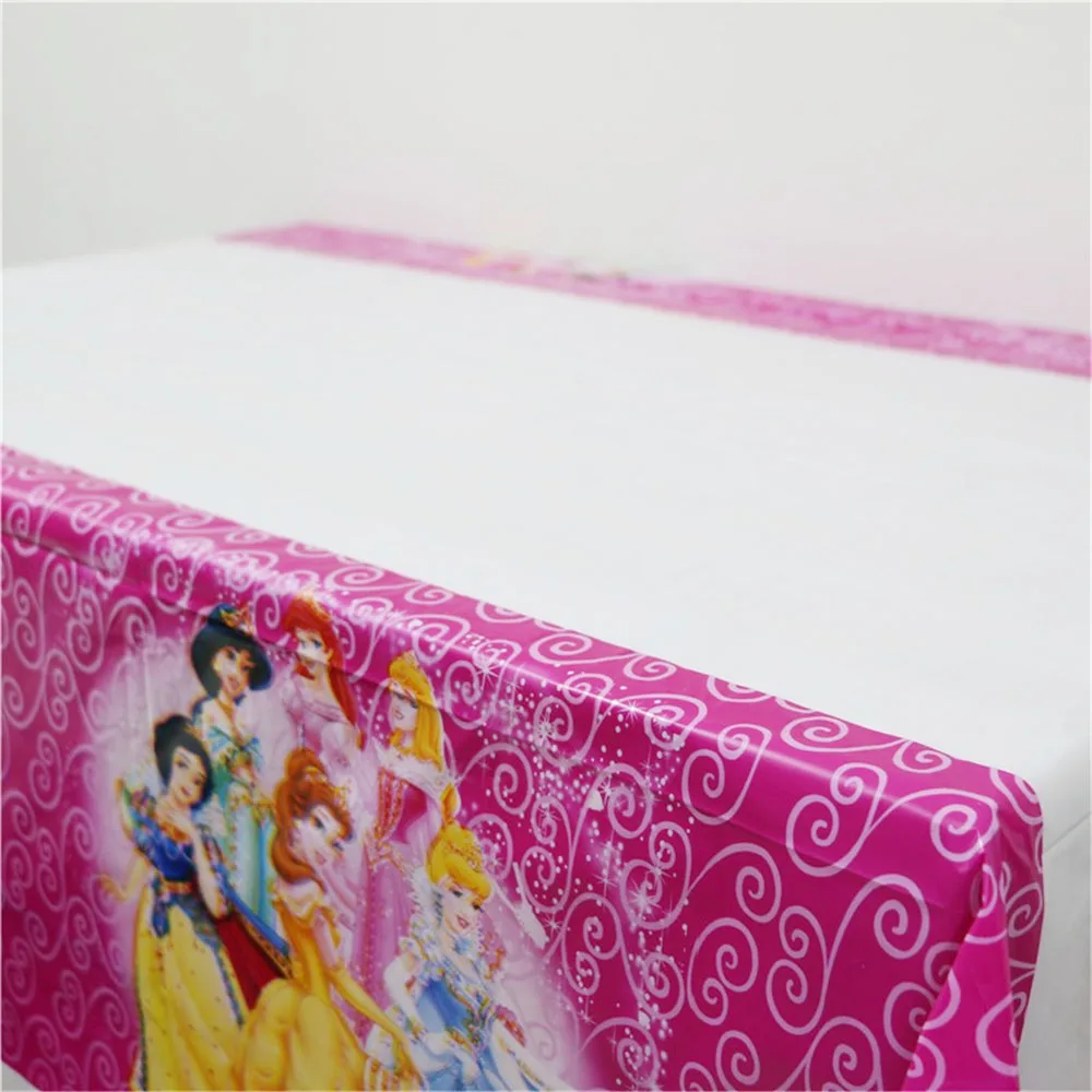 tablecover 1pcs Princess Kids birthday party decorations girls Princess cartoon kids Party Supplies tableware Decoration Supplies baby shower - Цвет: tablecover 1pcs