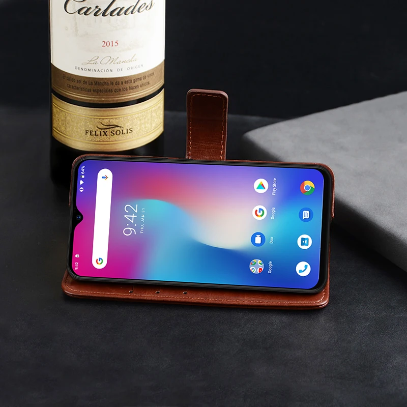 Кожаный флип чехол для Umidigi Power из искусственной кожи защитный телефона с