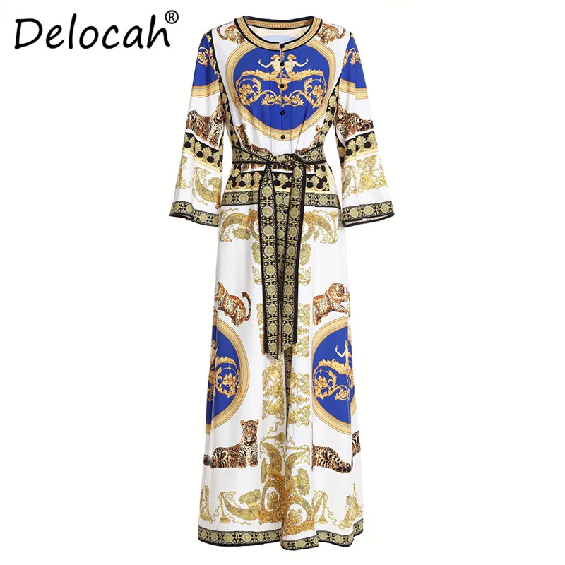 Delocah модное дизайнерское Макси платье 3XL большие размеры женское с расклешенными