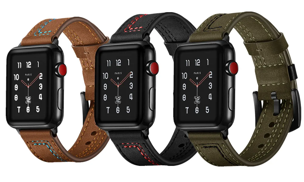 Кожаный ремешок для apple watch, ремешок для apple watch 4, 3, 5, ремешок 44 мм/40 мм iwatch, ремешок 42 мм/38 мм, браслет correa, ремешок для часов, серия