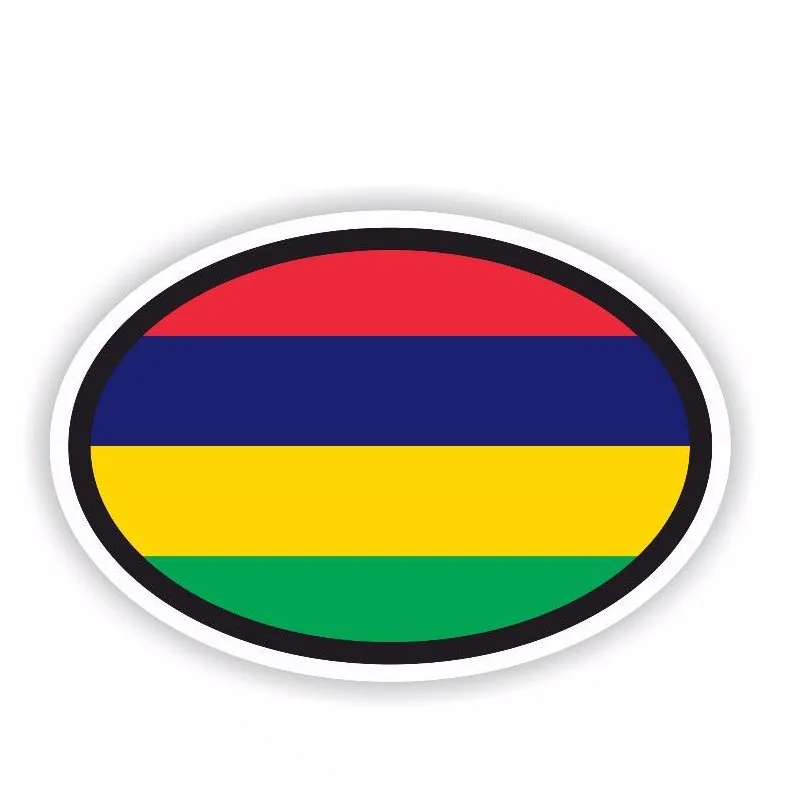 YJZT 13.2CM*8.8CM Accessories Funny Mauritius Oval Flag Car Sticker Decal 6-1702 | Автомобили и мотоциклы