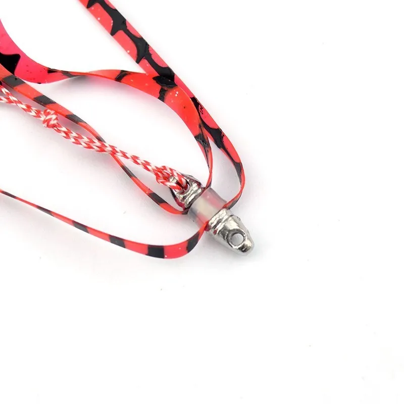 Резиновая юбка вспомогательные рыболовные крючки 1 шт. полосатый хвост из