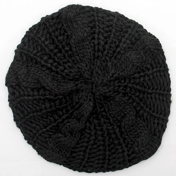 Модная женская Дамская берет плетеная мешковатая шапка вязаная крючком Теплая