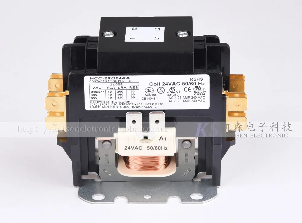 Напряжение катушки 24VAC 40A HCC 2XQ04AA биполярный/двухполюсный контактор переменного