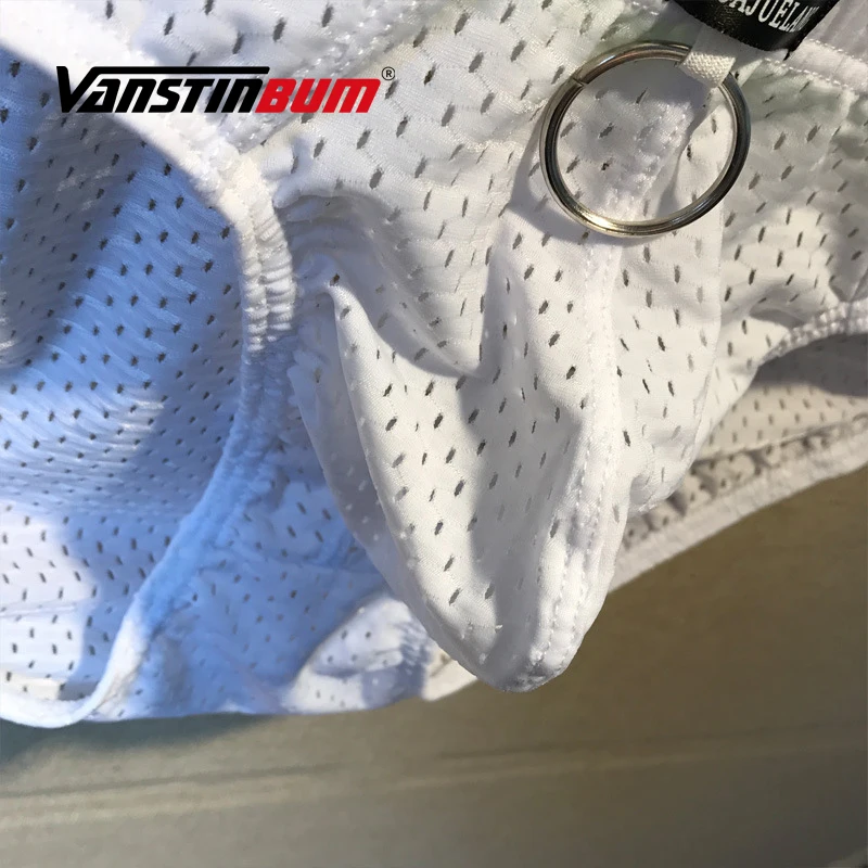 Трусы-брифы мужские сетчатые дышащие быстросохнущие нейлоновые бандаж бикини