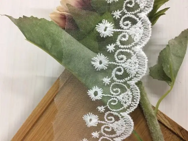 Mesh embroidery lace white mesh accessories 6 cm wide | Lace