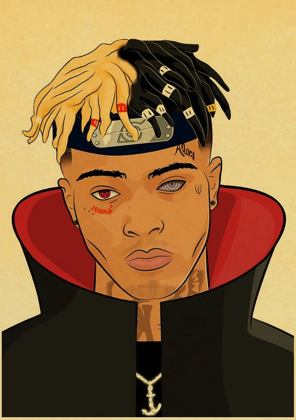 E074 XXXTentacion рэп хип-хоп музыка певица Ретро плакаты крафт-бумага на стену высокое качество живопись для домашнего декора наклейки на стену - Цвет: E074