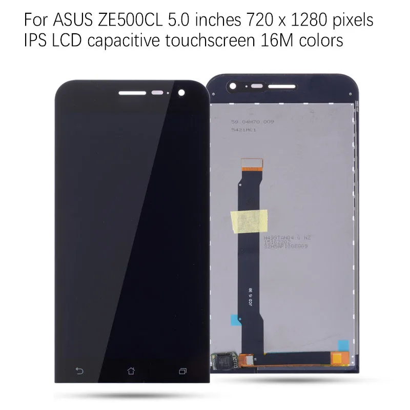 Дисплей для ASUS ZE500CL Z00D LCD в сборе с тачскрином на рамке Оригинал черный | Мобильные