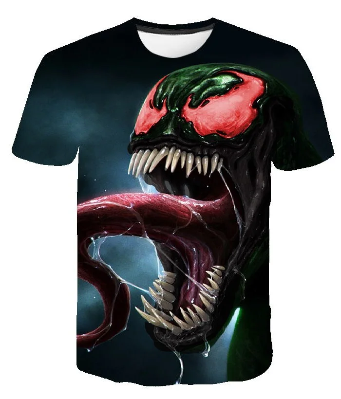 Футболка с коротким рукавом 3D принтом Марвел фильм Веном для мужчин и женщин |
