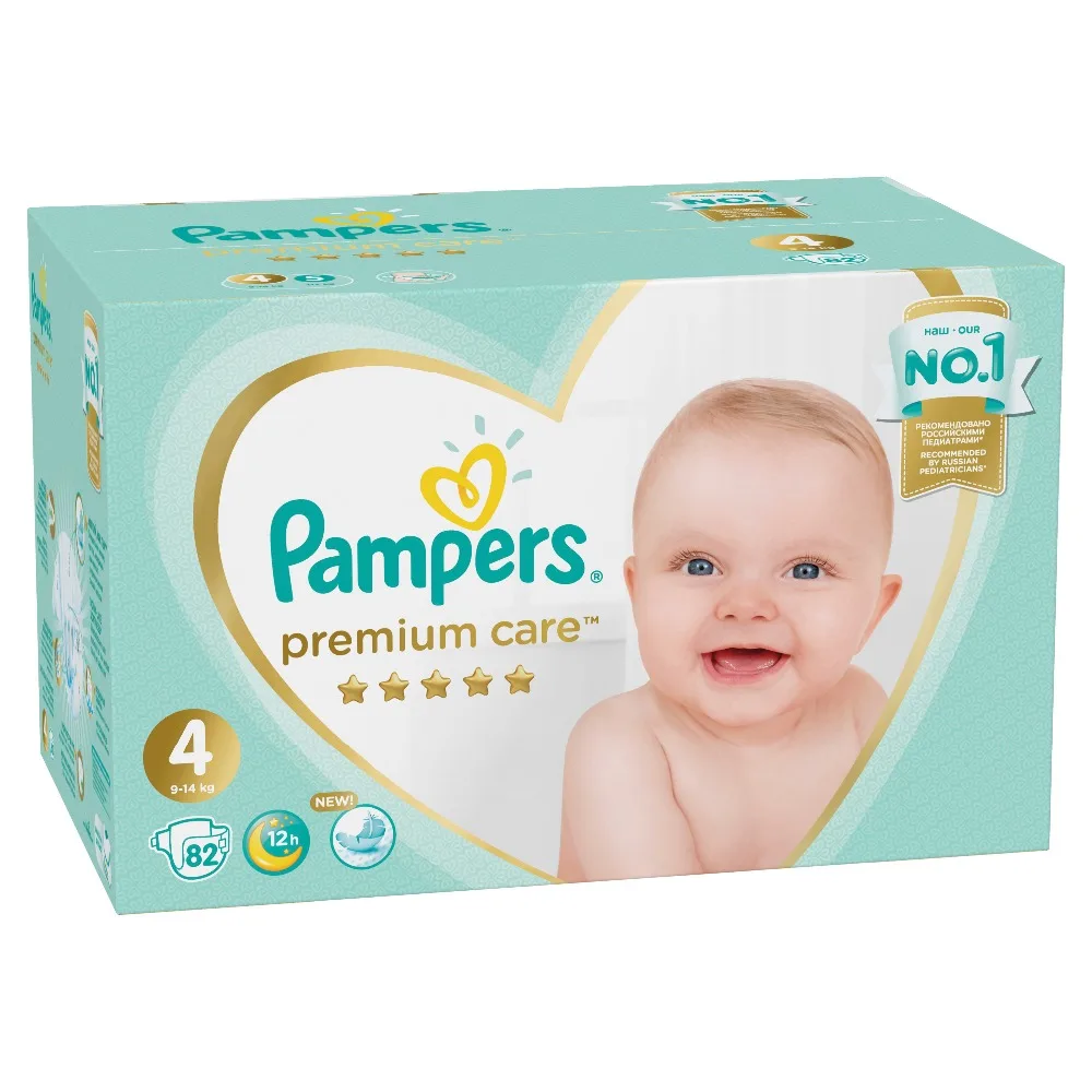 Подгузники Pampers Premium Care 9-14 кг 4 размер 82 шт.. | Мать и ребенок