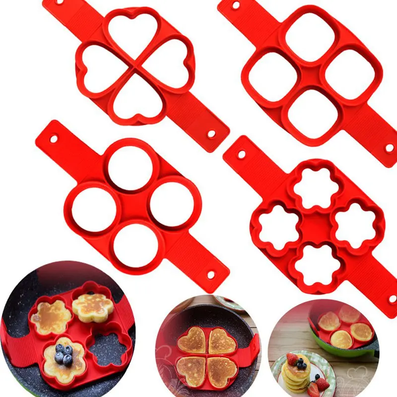 4 шт. волшебное антипригарное Силиконовое кольцо для яиц отверстия блинное
