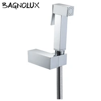 new arrival luxurious portable toilet bidet spray solid brass square style shattaf hand held small bathroom shower