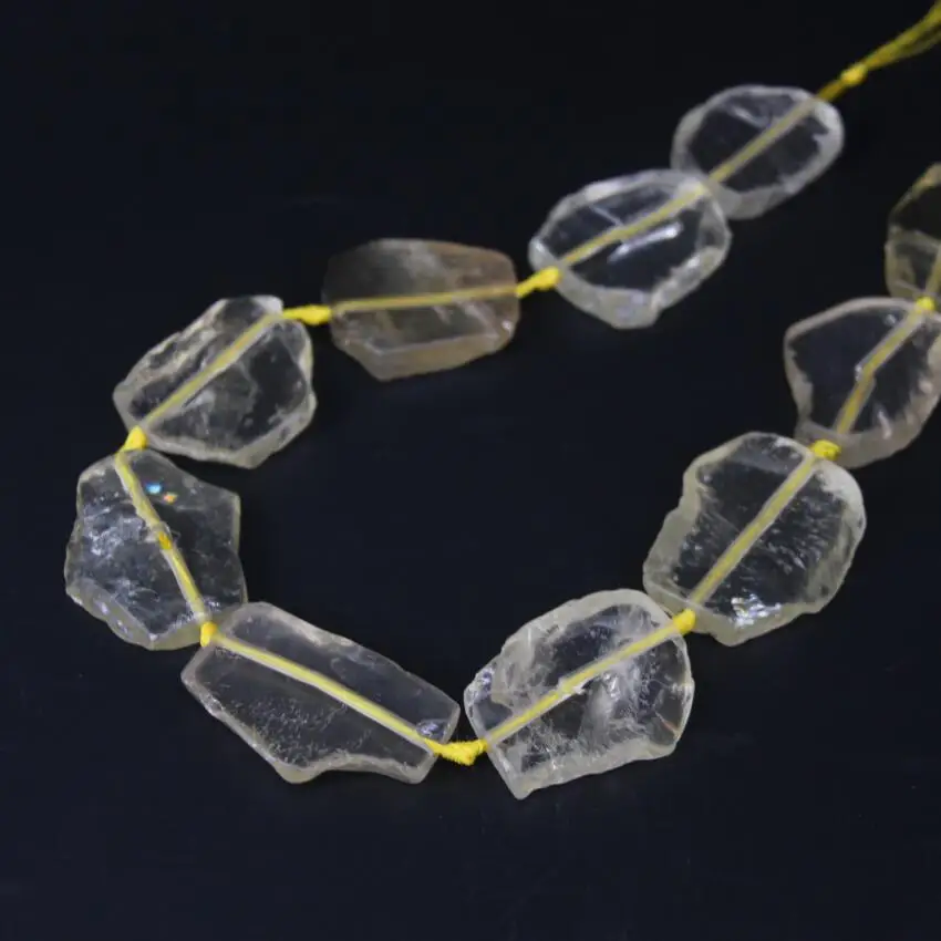 

9-10PCS/strand Raw Lemon Quartz Large Slabs Loose Beads,Natural Citrines Yellow Crystal Slice Nugget Pendants Jewelry Supplies