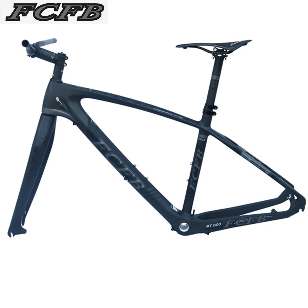 FCFB mtb велосипедная рама карбоновая горная карбоновая рама 27,5 er* 15," 17 дюймов углеродный руль подседельный штырь стебель седло ems