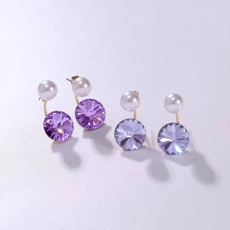 2018 модные серьги с кристаллами куртки элементами Сваровски жемчугом пирсинг