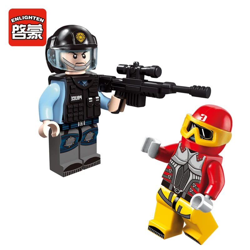 Просветить строительные блоки для детей городская полиция SWAT Attack 2 цифры 240 шт Мпц