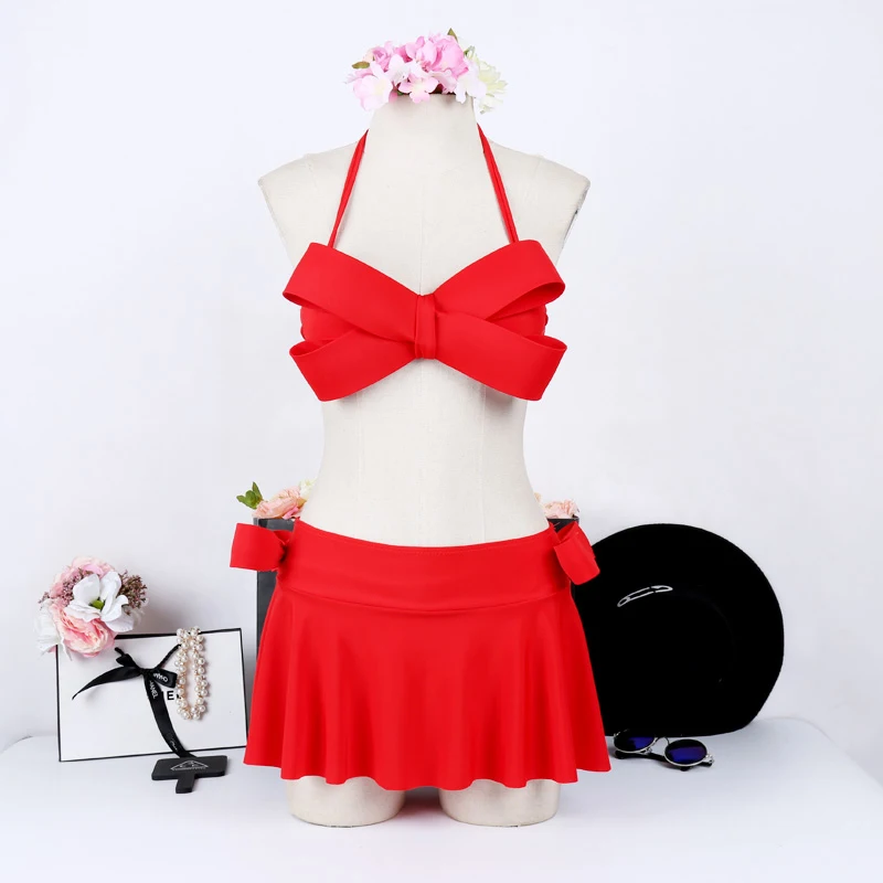 Новинка бикини женский сексуальный купальник с большим бантом бюстгальтер для