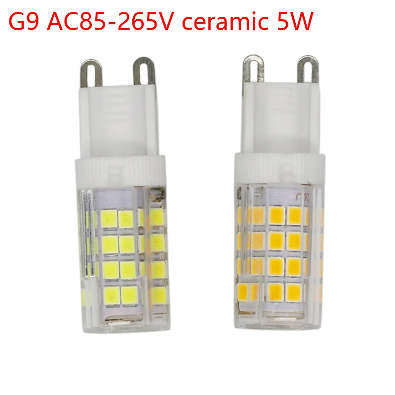 Новый G9 5 Вт AC85V 265V SMD2835 52 светодиода без мерцания заменить 60 галогенные