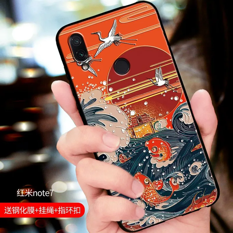 Китайский Sayings Yu Yue Longmen Carps Jumping Dragon Gate Arts чехол для телефона Xiaomi Redmi note 7 note7 note7pro