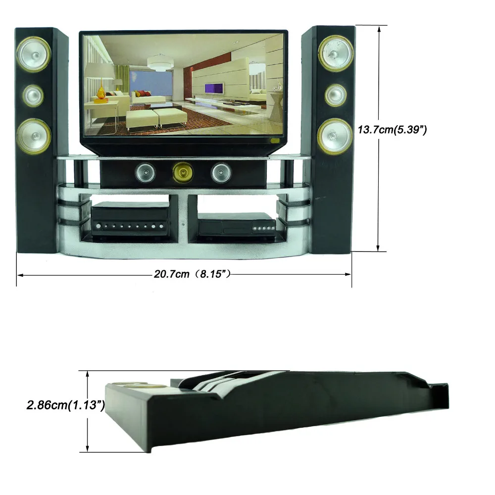 Мини мебель Hi Fi 1:6 для шкафа под ТВ семейный театр комплект спальня кукольного